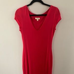 Hot Red body on midi dress